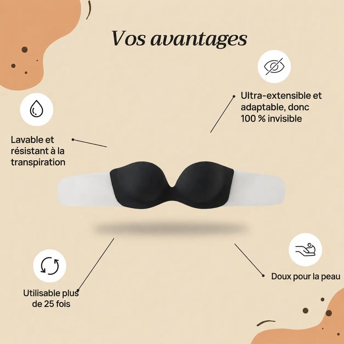 Soutien-Gorge Push-Up Adhésif Invisible
