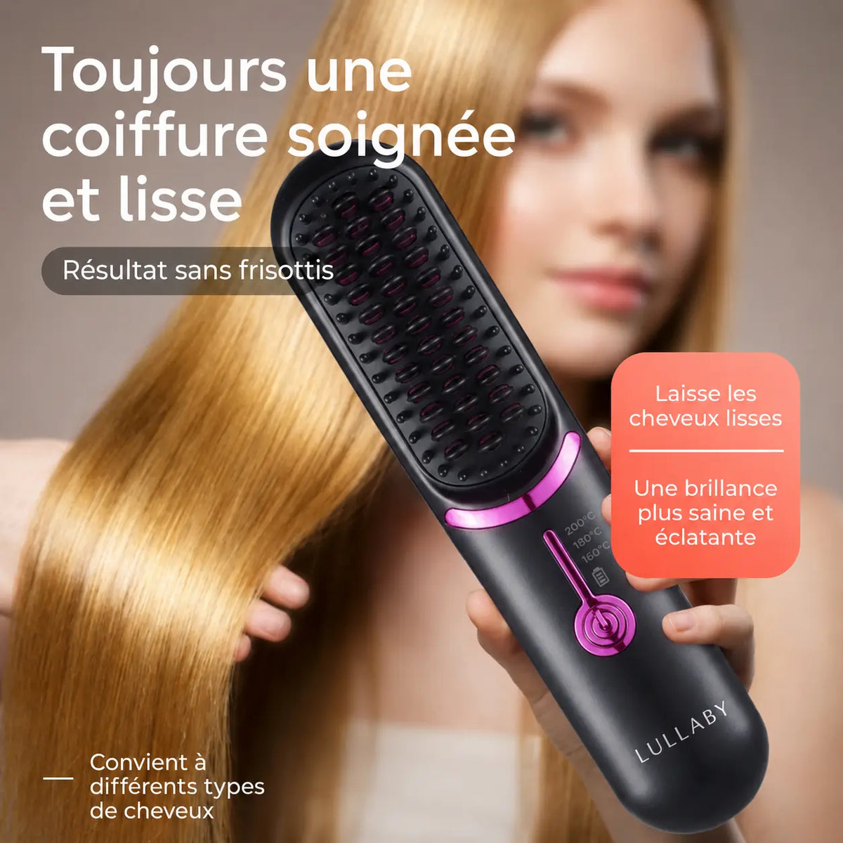 Lullaby AirBrush Pro™ – Brosse Lissante Sans Fil