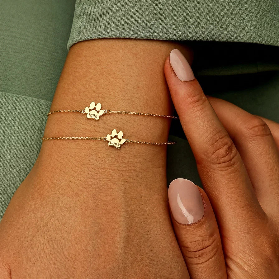 Le Bracelet Patte d'Amour - Gravé à son prénom