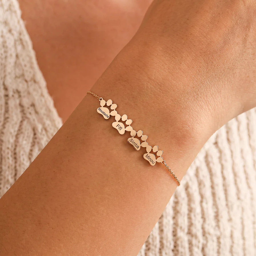 Le Bracelet Patte d'Amour - Gravé à son prénom