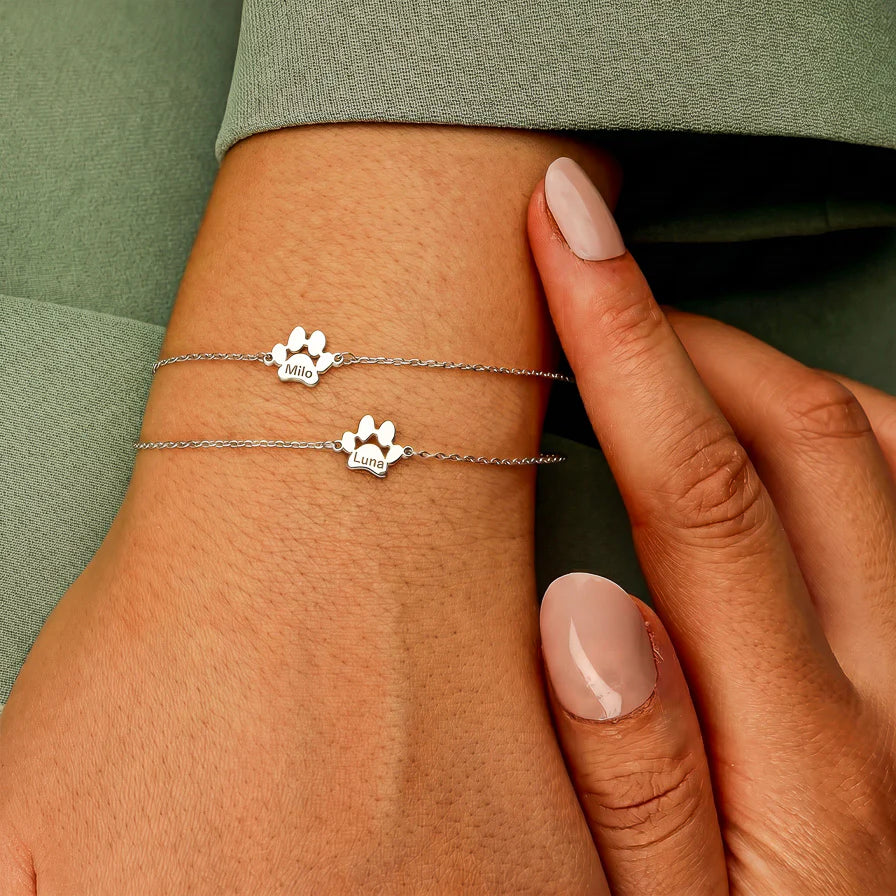 Le Bracelet Patte d'Amour - Gravé à son prénom