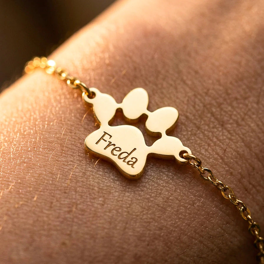 Le Bracelet Patte d'Amour - Gravé à son prénom