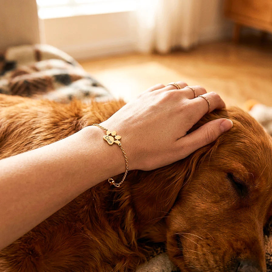 Le Bracelet Patte d'Amour - Gravé à son prénom