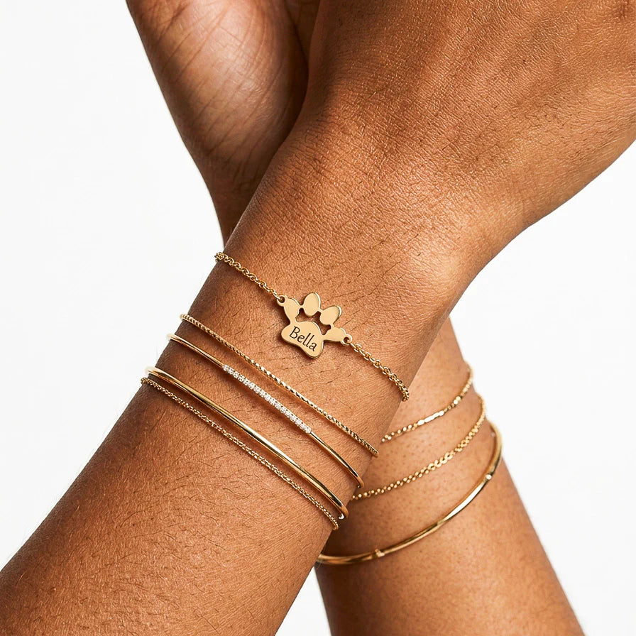 Le Bracelet Patte d'Amour - Gravé à son prénom