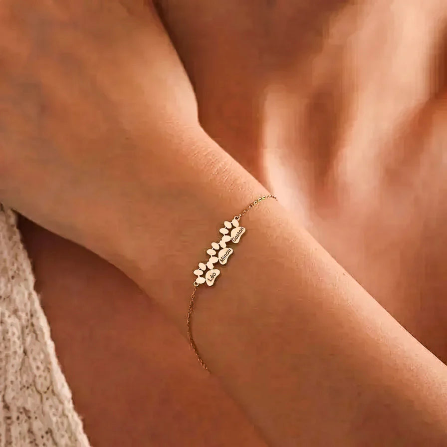 Le Bracelet Patte d'Amour - Gravé à son prénom