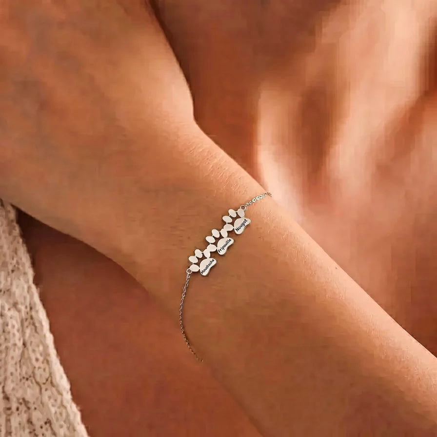 Le Bracelet Patte d'Amour - Gravé à son prénom