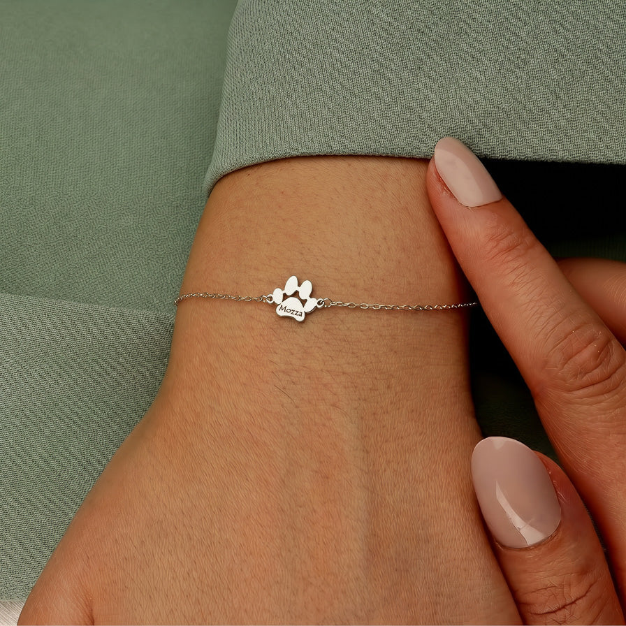 Le Bracelet Patte d'Amour - Gravé à son prénom