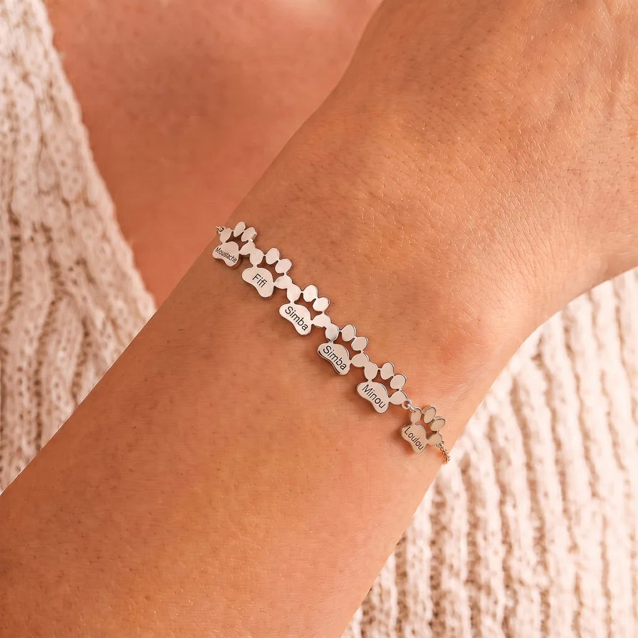 Le Bracelet Patte d'Amour - Gravé à son prénom
