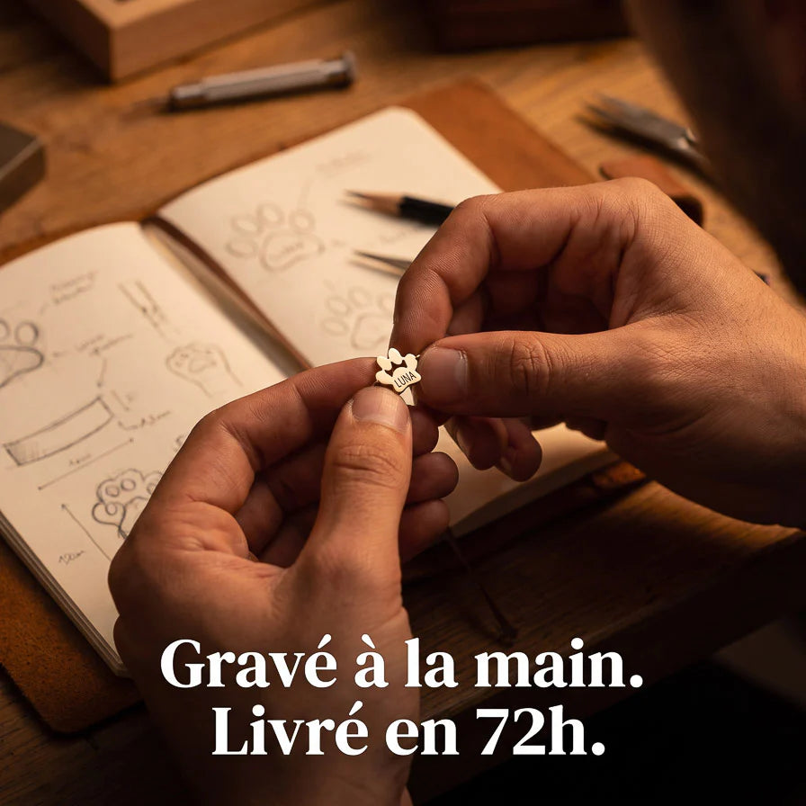 Le Bracelet Patte d'Amour - Gravé à son prénom