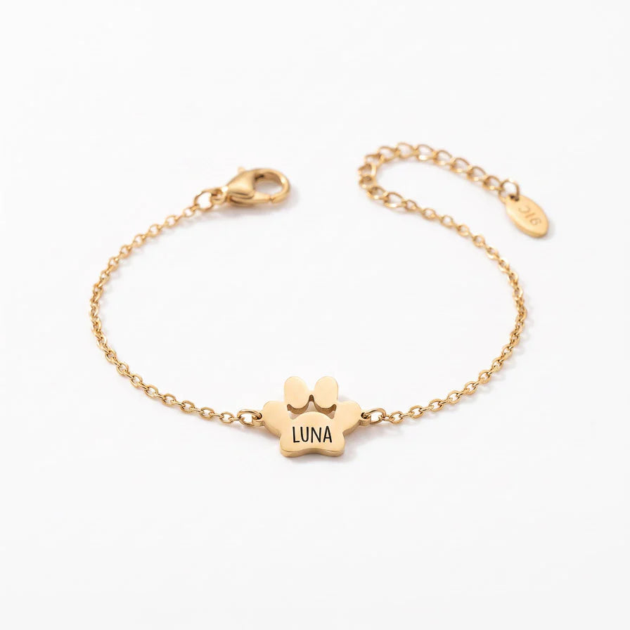 Le Bracelet Patte d'Amour - Gravé à son prénom